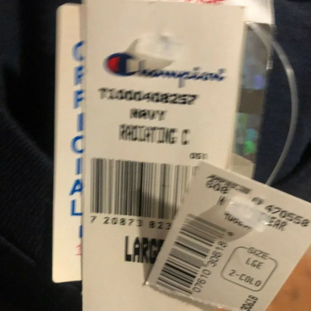 Vintage Champion Radiating C Logo NBA Navy Color T-Shirt Men's Large NWT VTG - Picture 3 of 4